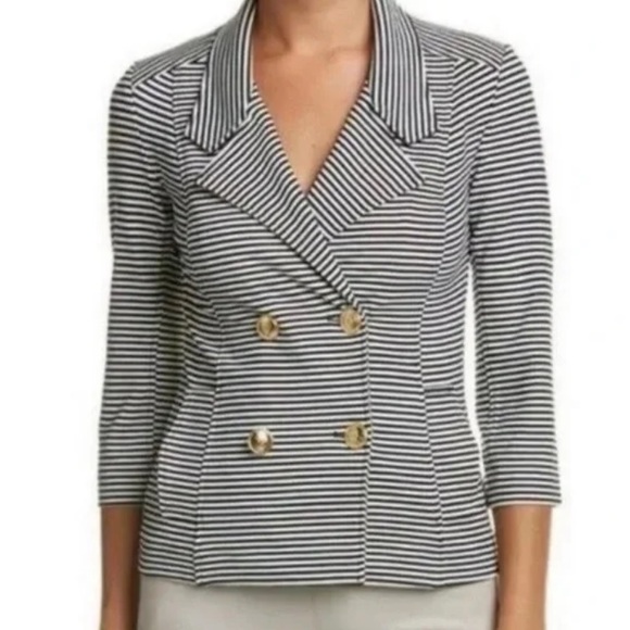 CAbi Navy and White Striped Blazer - Picture 3 of 6